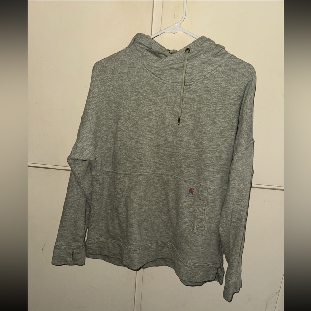 Carhartt Newberry Hoodie Women’s Large Heathered Green Thumbholes
